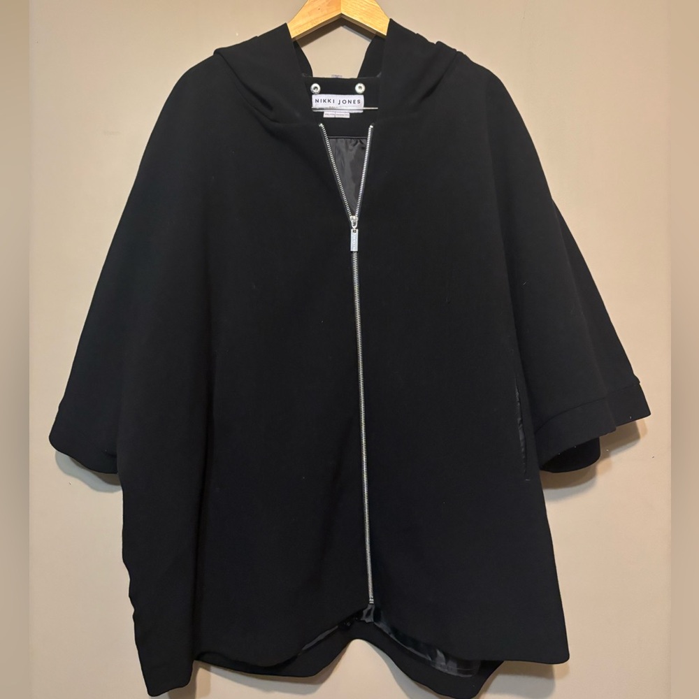 NIKKI JONES Montreal Hooded Wide Sleeved Cape Coat